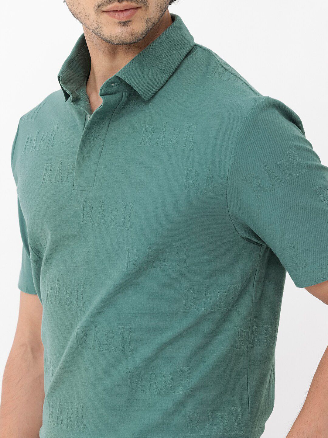 RARE RABBIT Men Gesset-2 Regular Fit Polo Collar Cotton T-Shirt - Image 2