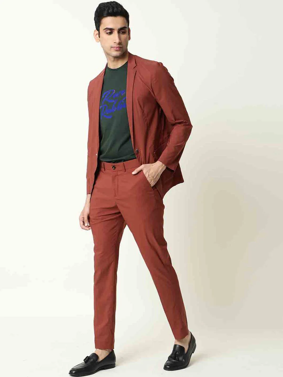 RARE RABBIT Men Glak Mid Rise Slim Fit Trouser - Image 5