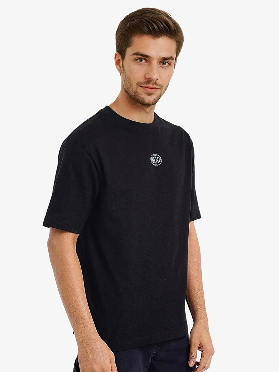 RARE RABBIT Men Graphic Printed Graphic Print Others Round Neck Cotton Oversized T-Shirt - Image 3