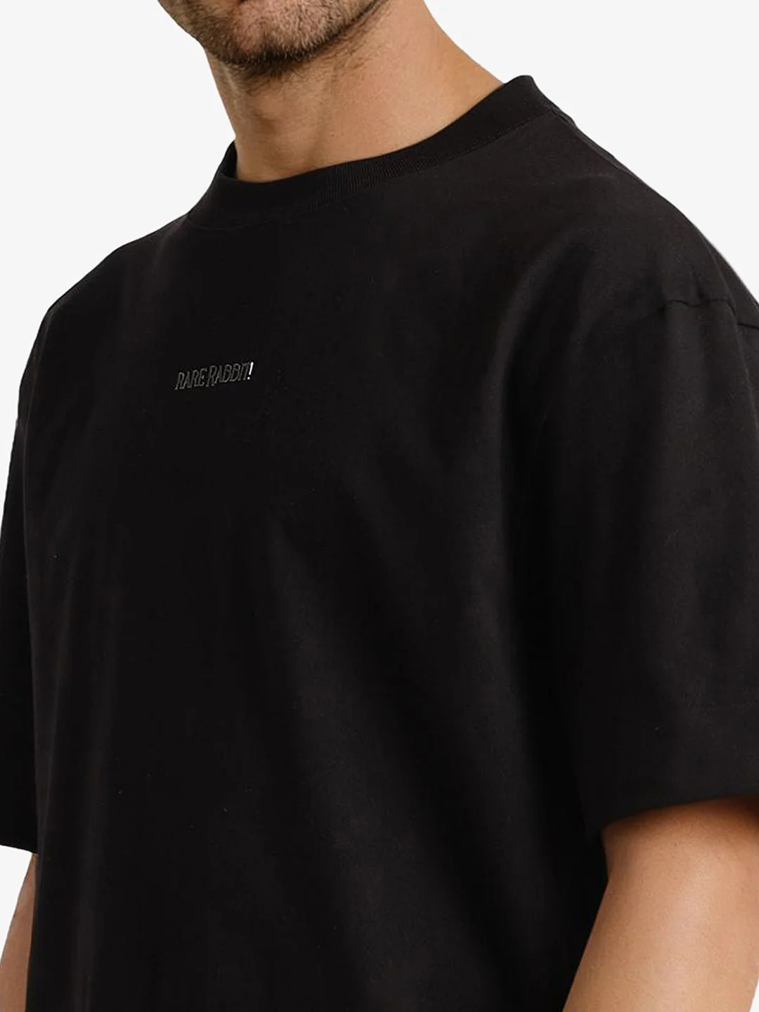 RARE RABBIT Men Graphic Printed Round Neck Cotton Oversized T-shirt - Image 2
