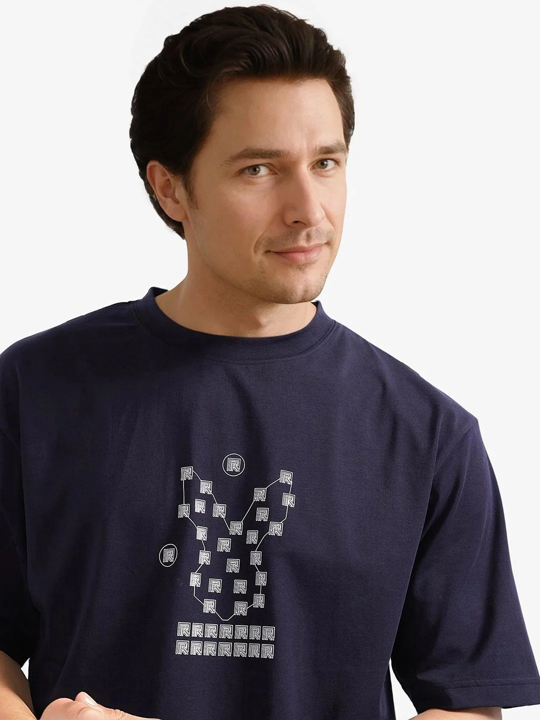 RARE RABBIT Men Graphic Printed Round Neck Cotton Relaxed Fit T-shirt - Image 2