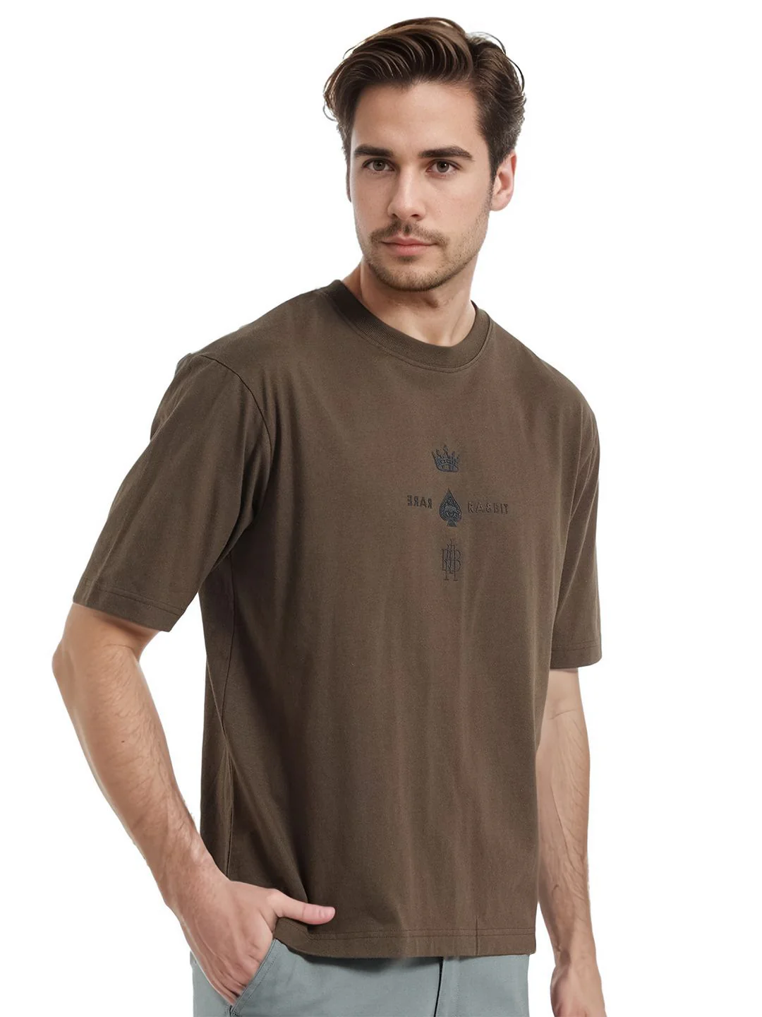 RARE RABBIT Men Graphic Printed Round Neck Cotton T-shirt - Image 3