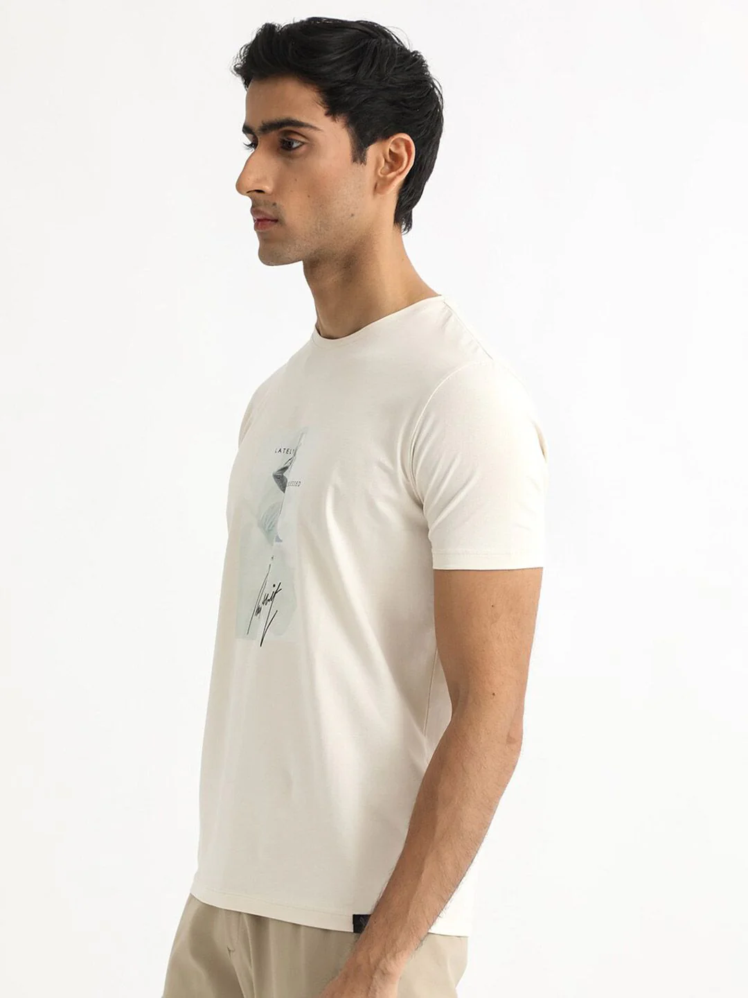 RARE RABBIT Men Hats Graphic Printed Round Neck Slim Fit Cotton T-Shirt - Image 5