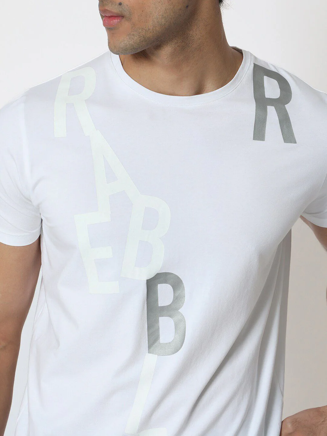 RARE RABBIT Men Heras Typography Printed Cotton Slim Fit T-Shirt - Image 2
