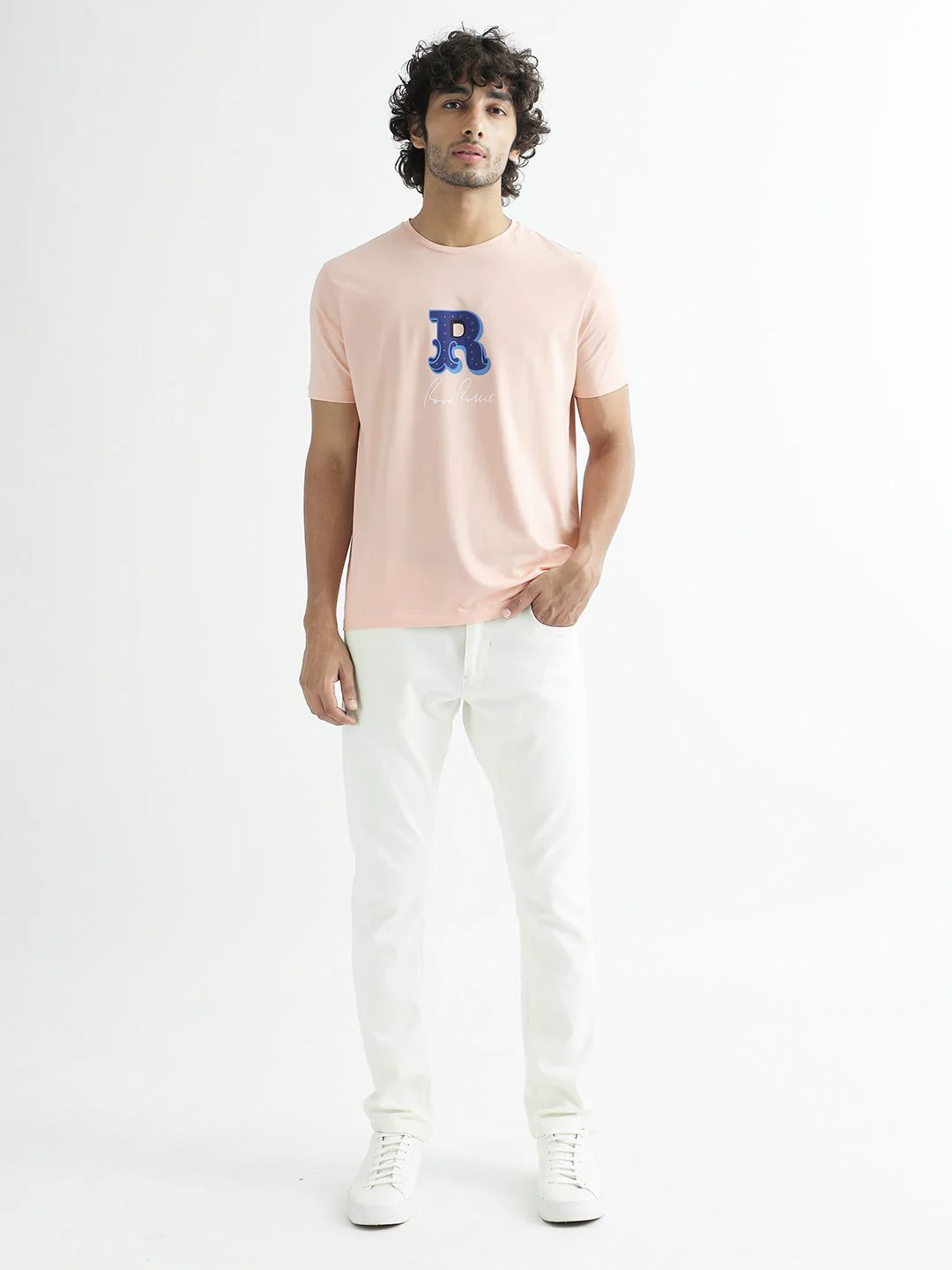 RARE RABBIT Men Hew Typography Printed Cotton Slim Fit T-Shirt - Image 6