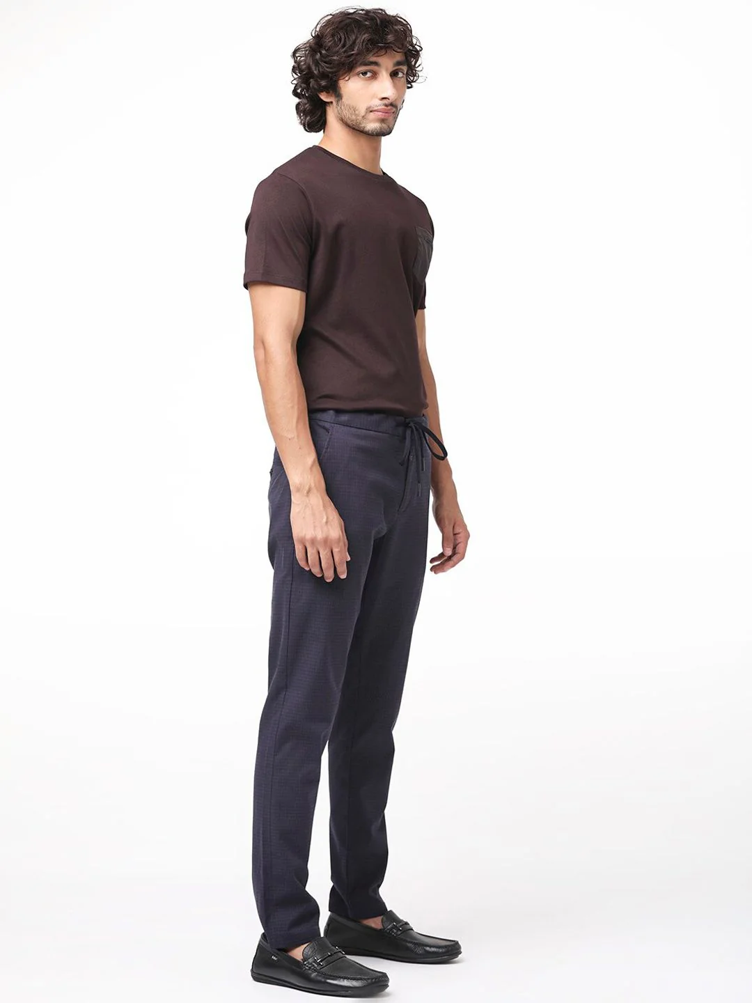 RARE RABBIT Men Hobbs Drawstring Mid Rise Slim Fit Trouser - Image 4