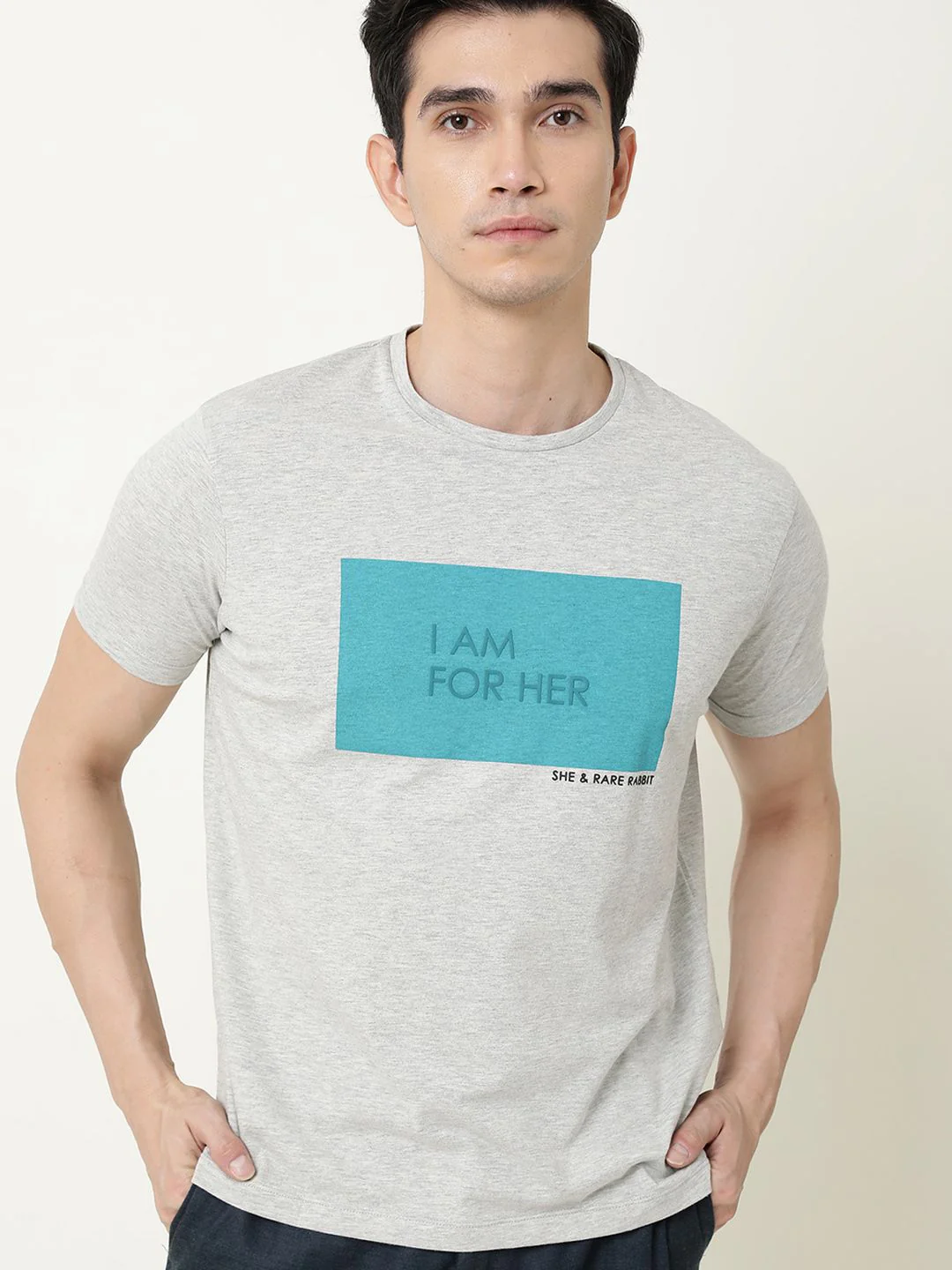 RARE RABBIT Men I Am Typography Printed Slim Fit T-Shirt - Image 3