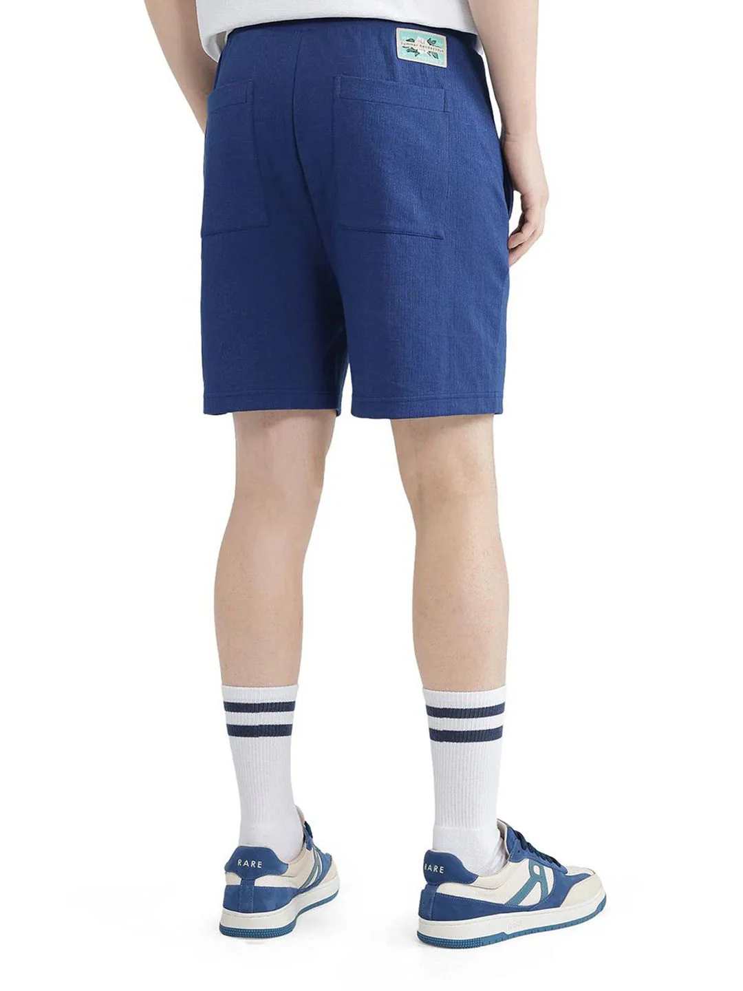 RARE RABBIT Men Kelor Primary Blue Mid-Rise Regular Fit Cotton Shorts - Image 6