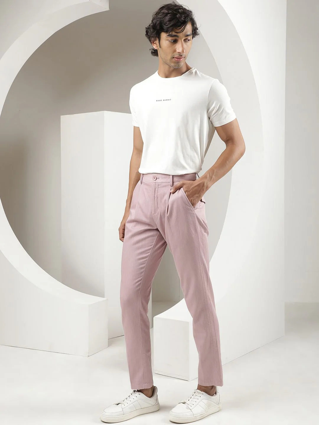 RARE RABBIT Men Lyte Mid-Rise Slim Fit Trouser - Image 5