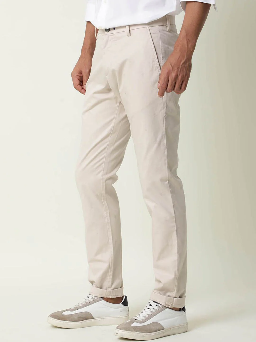 RARE RABBIT Men Mazzios Mid-Rise Slim Fit Trouser - Image 2