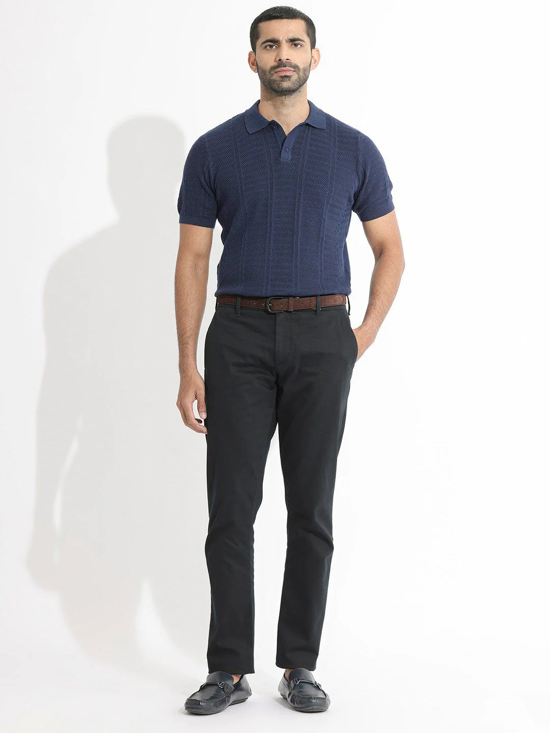 RARE RABBIT Men Mesk Polo Collar Slim Fit Cotton T-Shirt - Image 6