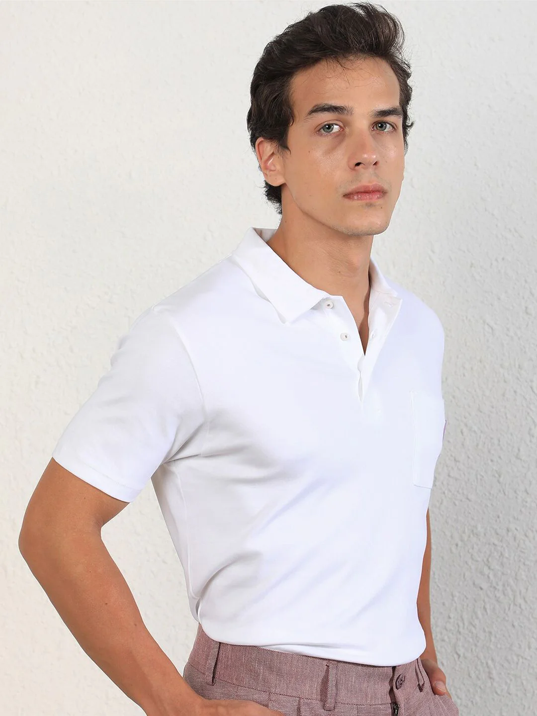 RARE RABBIT Men Mirim Polo Collar Slim Fit Pure Cotton T-Shirt - Image 5