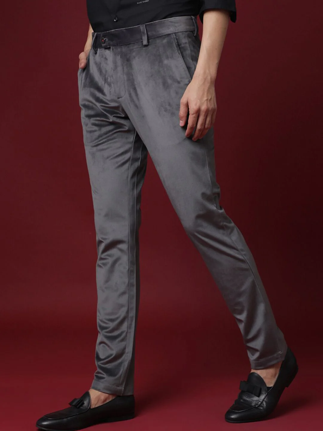 RARE RABBIT Men Ozzy Mid-Rise Slim Fit Cotton Trouser - Image 2