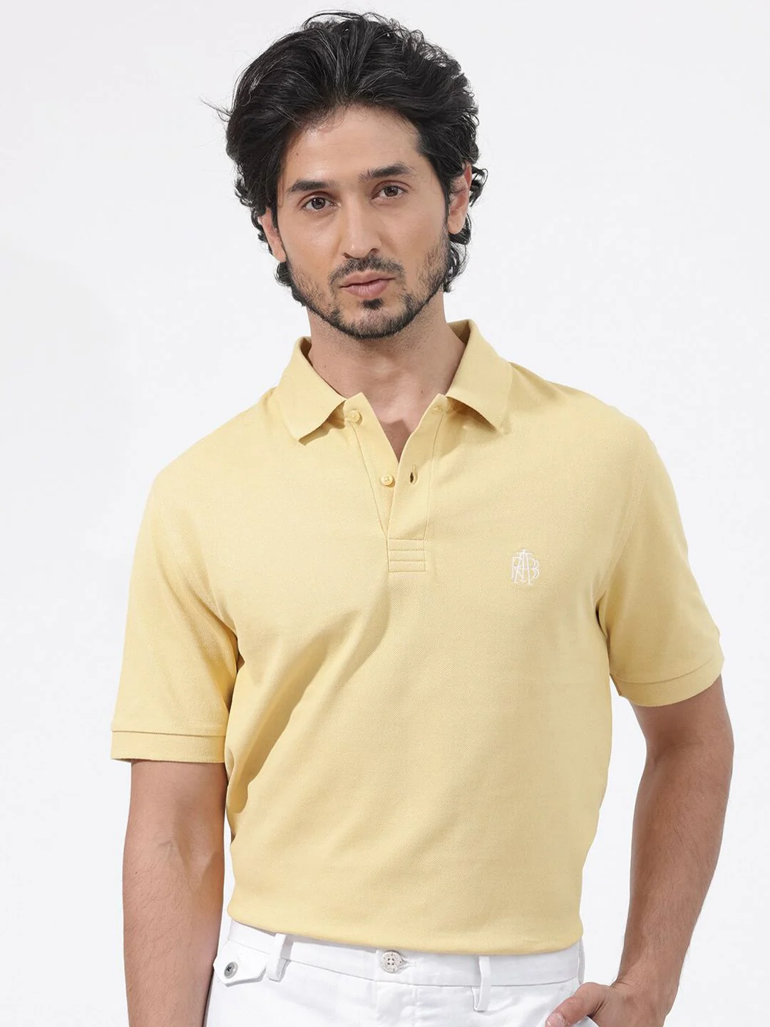 RARE RABBIT Men Paret-Bright Regular Fit Polo Collar Cotton T-Shirt