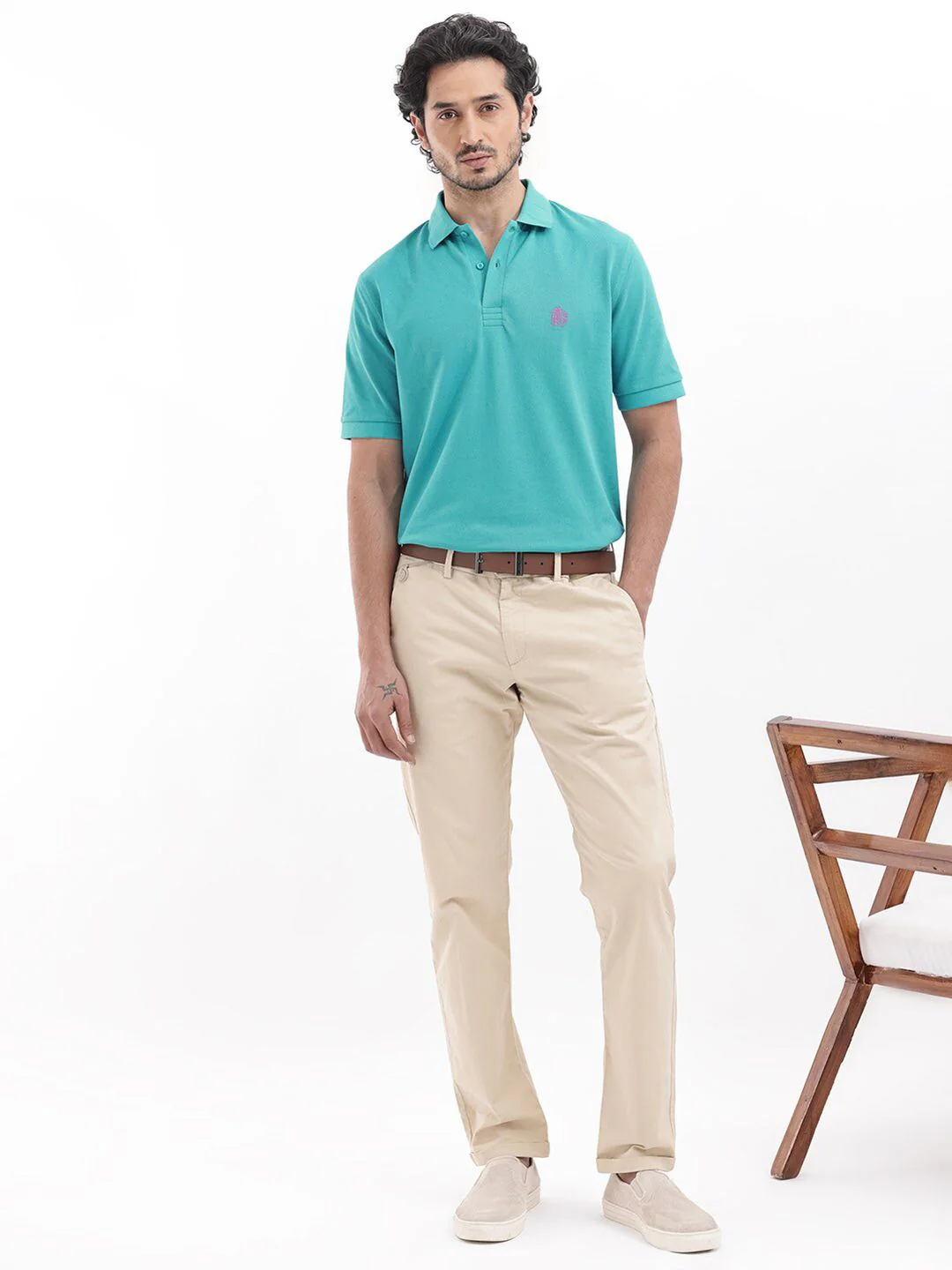 RARE RABBIT Men Paret-Bright Regular Fit Polo Collar T-Shirt - Image 6