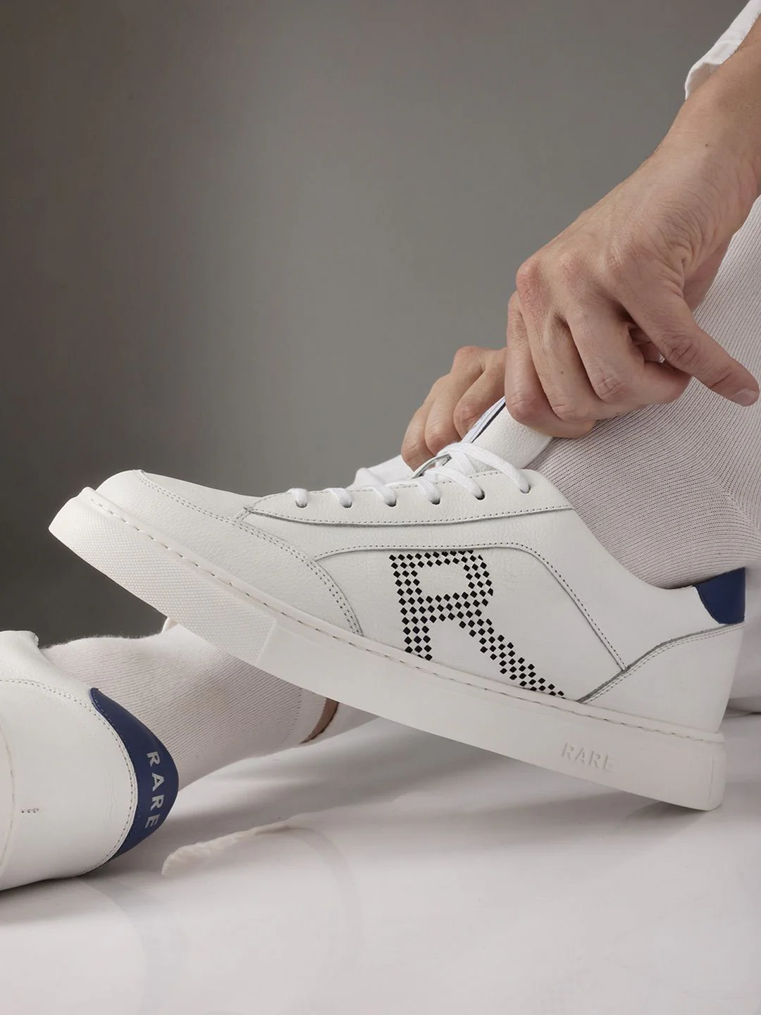 RARE RABBIT Men Perforations Leather Sneakers