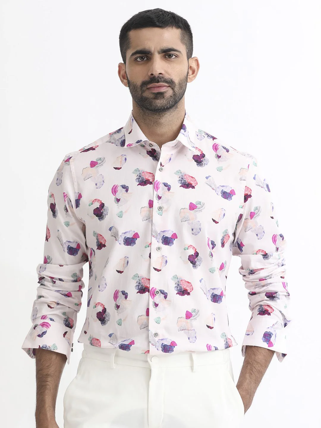 RARE RABBIT Men Pink Standard Slim Fit Printed Casual Shirt