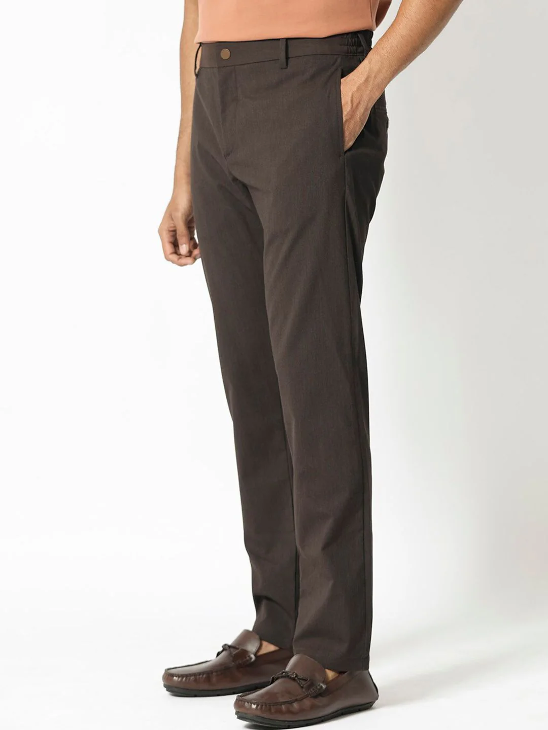 RARE RABBIT Men Piper Mid-Rise Slim Fit Cotton Trouser - Image 5