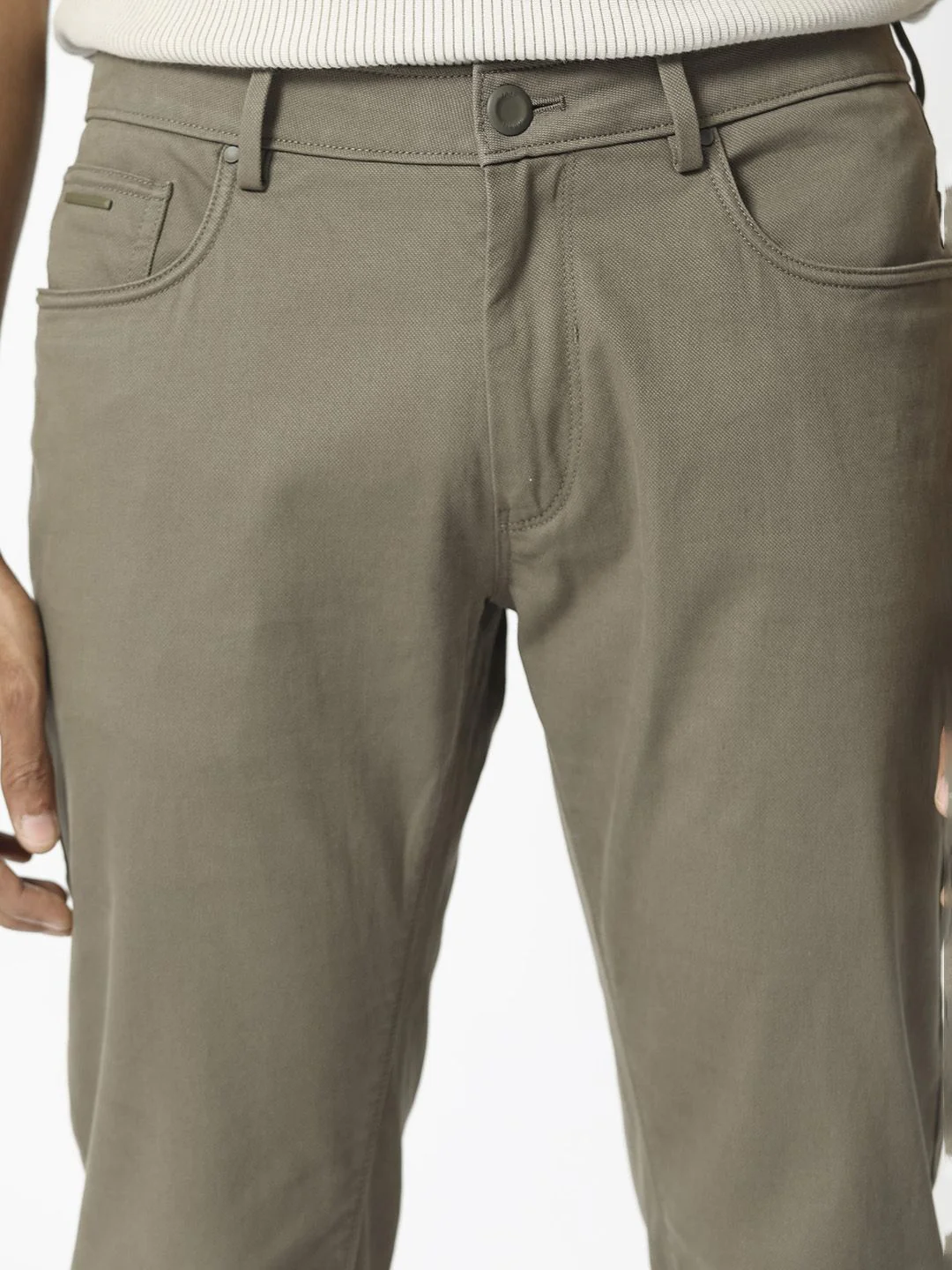 RARE RABBIT Men Poke-2 Mid Rise Slim Fit Cotton Trouser - Image 6