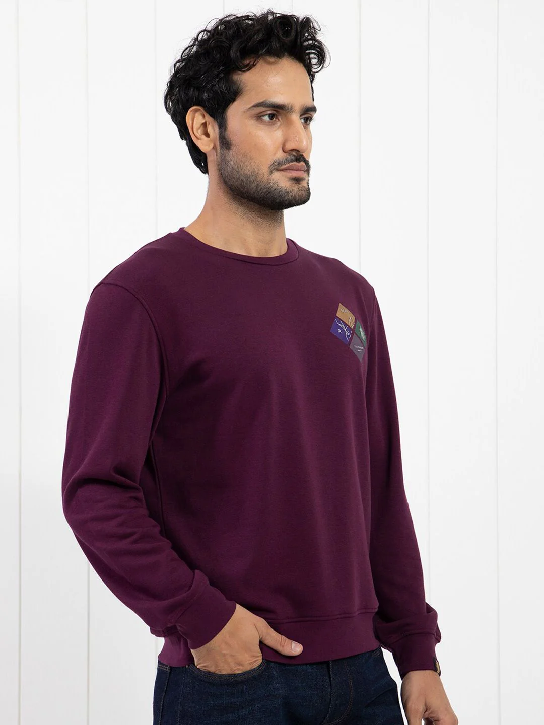 RARE RABBIT Men Praise Graphic Print Round Neck Sweatshirt - Image 3