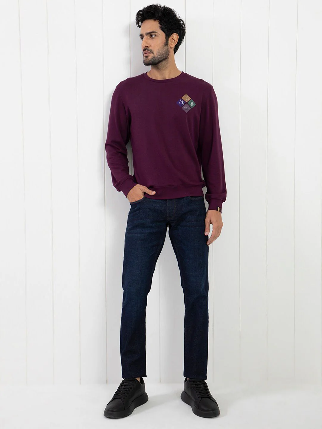 RARE RABBIT Men Praise Graphic Print Round Neck Sweatshirt - Image 6