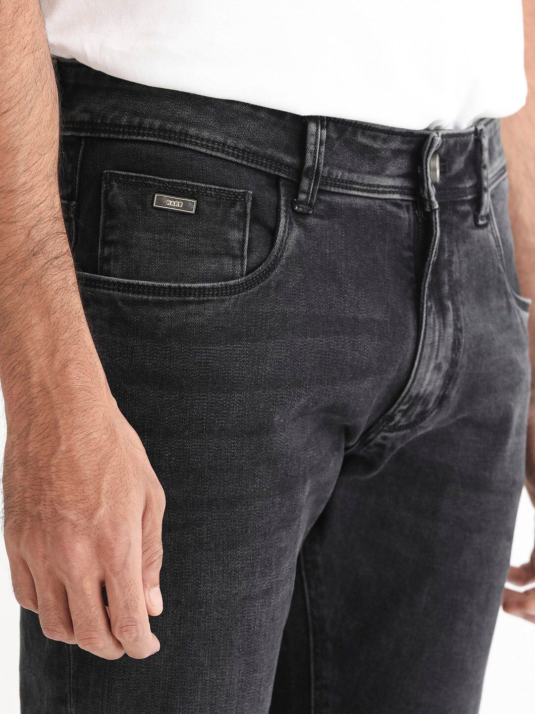 RARE RABBIT Men Reney Slim Fit Mid-Rise Stretchable Jeans - Image 7