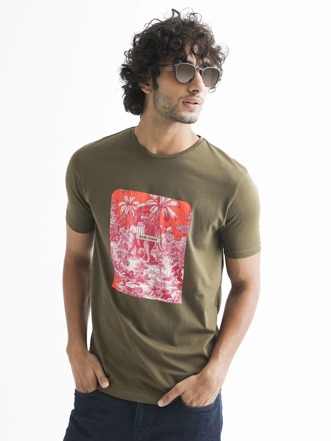 RARE RABBIT Men Rings-4 Slim Fit Solid Polo Collar T-Shirt - Image 3