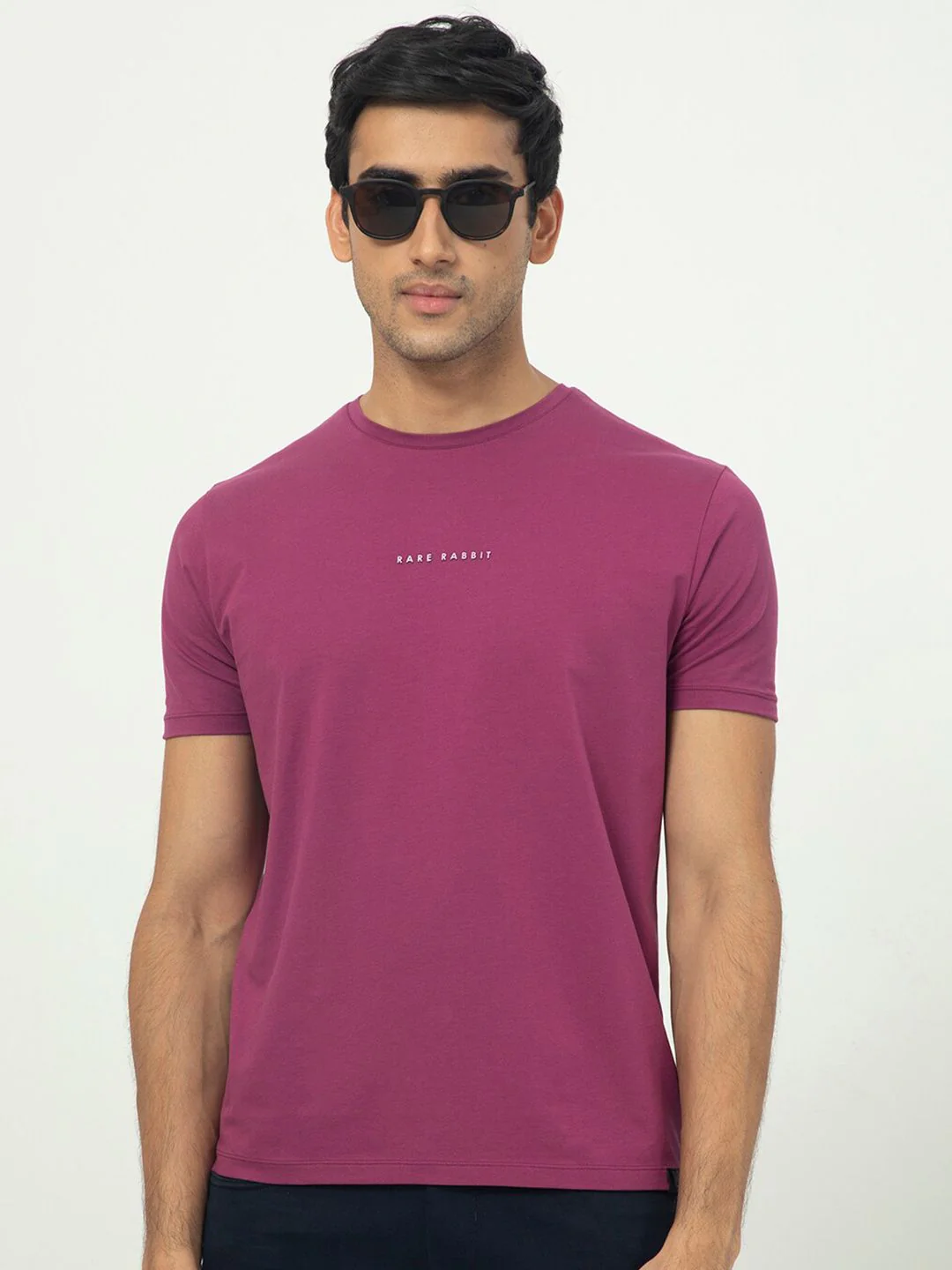 RARE RABBIT Men Rings-4 Slim Fit Solid Polo Collar T-Shirt - Image 7
