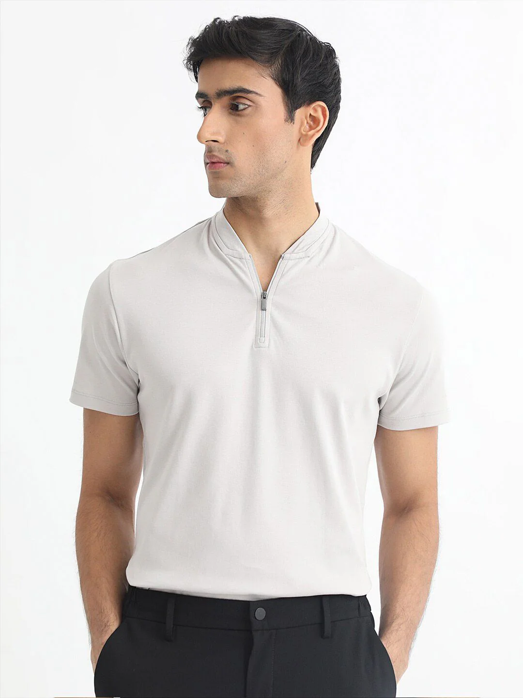 RARE RABBIT Men Rings-4 Slim Fit Solid Polo Collar T-Shirt - Image 7