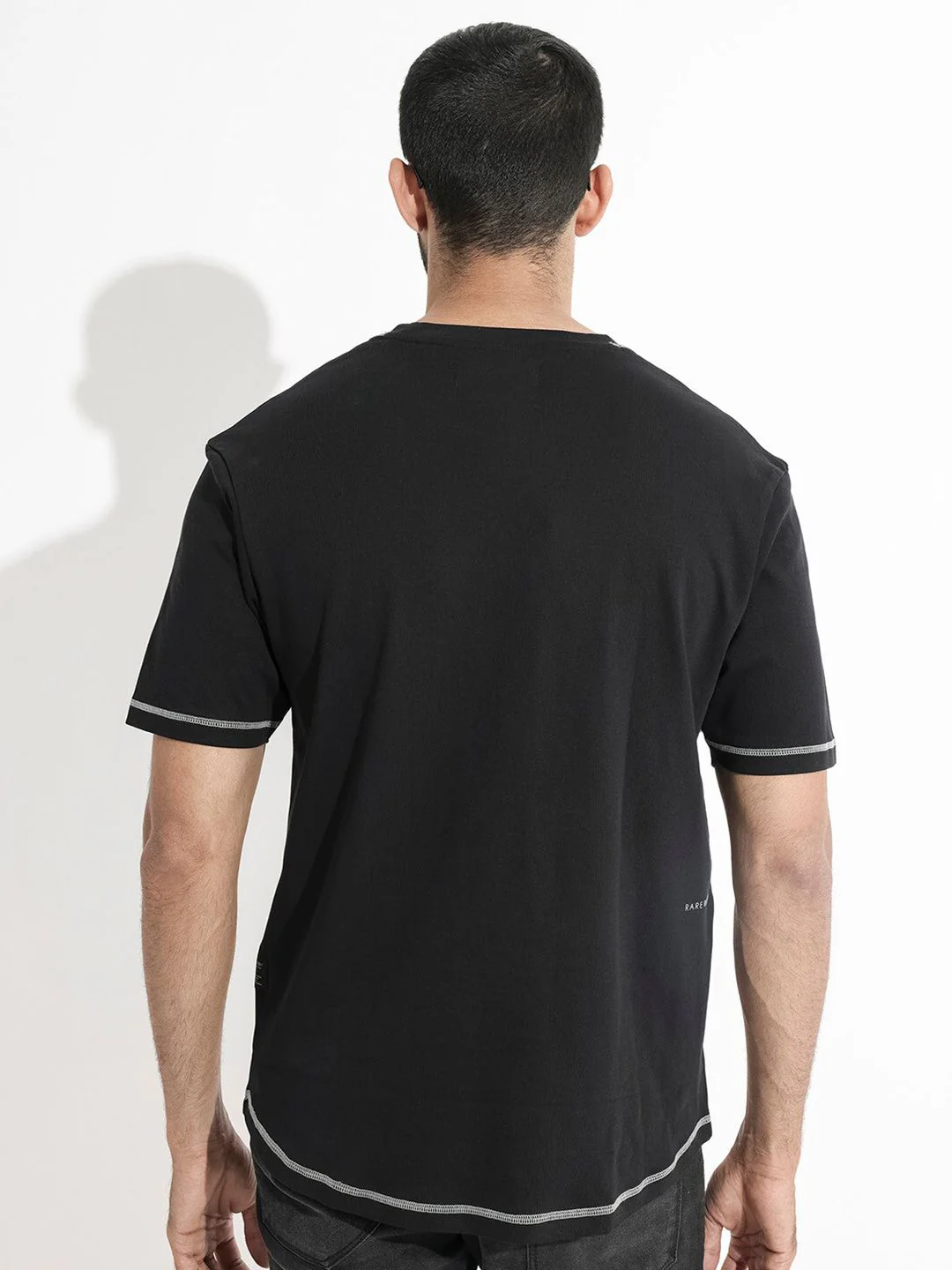 RARE RABBIT Men Rings-4 Slim Fit Solid Polo Collar Pure Cotton T-Shirt - Image 4