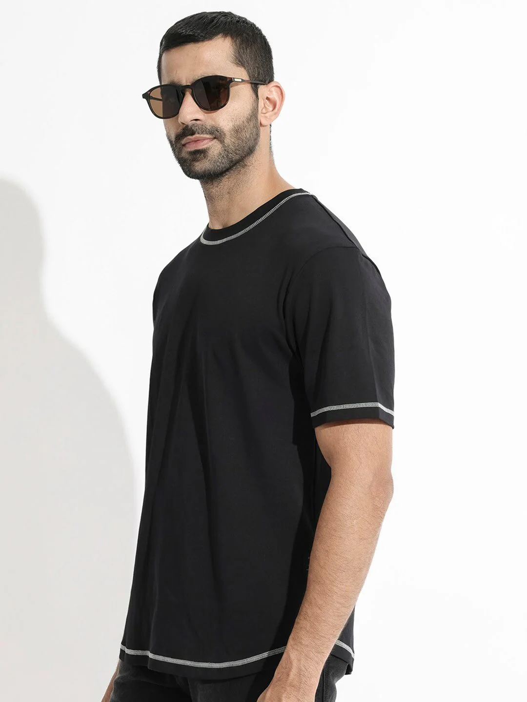 RARE RABBIT Men Rings-4 Slim Fit Solid Polo Collar Pure Cotton T-Shirt - Image 5