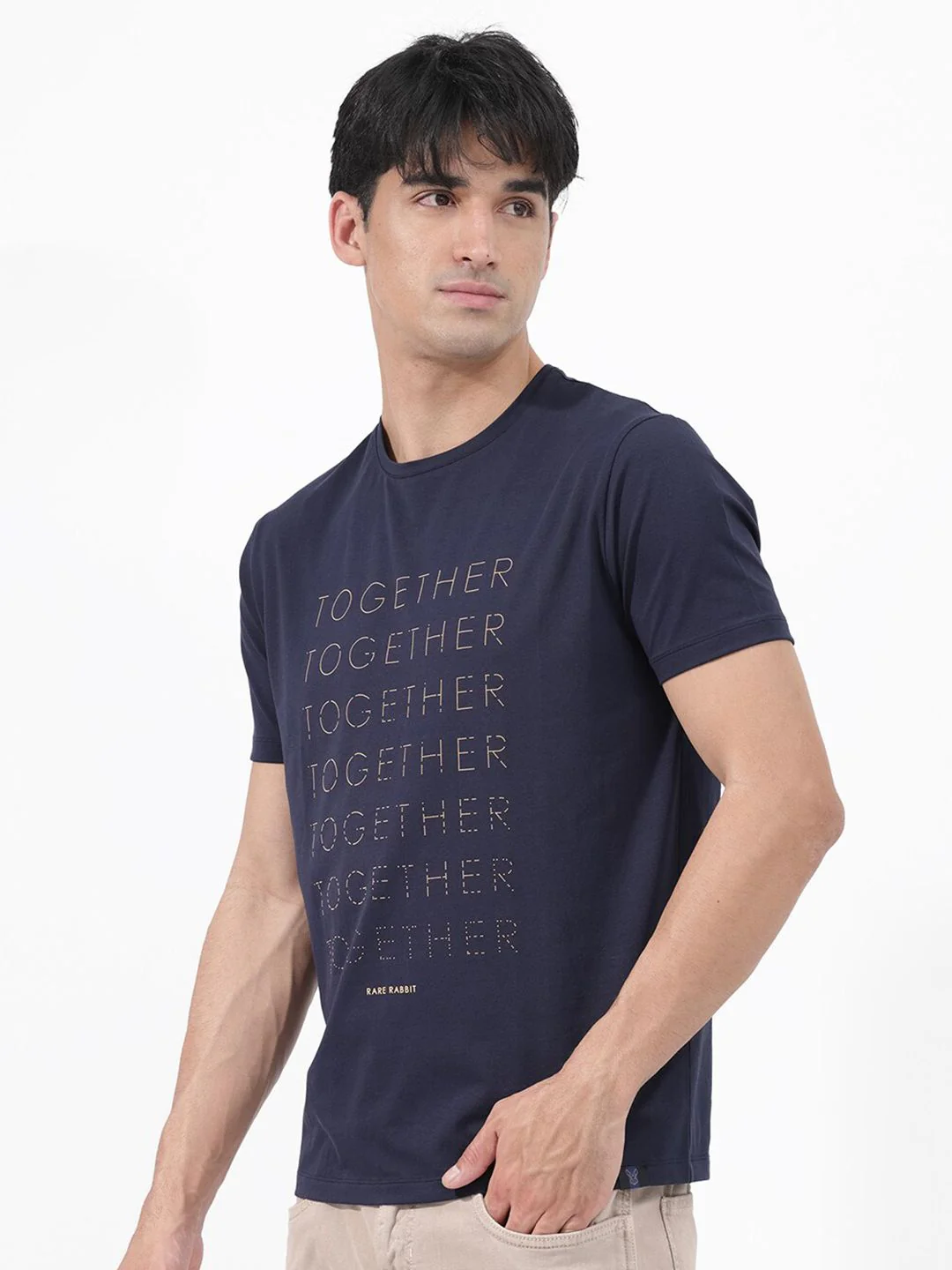 RARE RABBIT Men Rings-4 Slim Fit Solid Polo Collar T-Shirt - Image 5