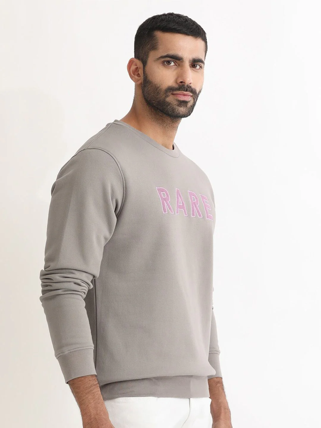 RARE RABBIT Men Robbs Logo Print Round Neck Sweatshirt - Image 3