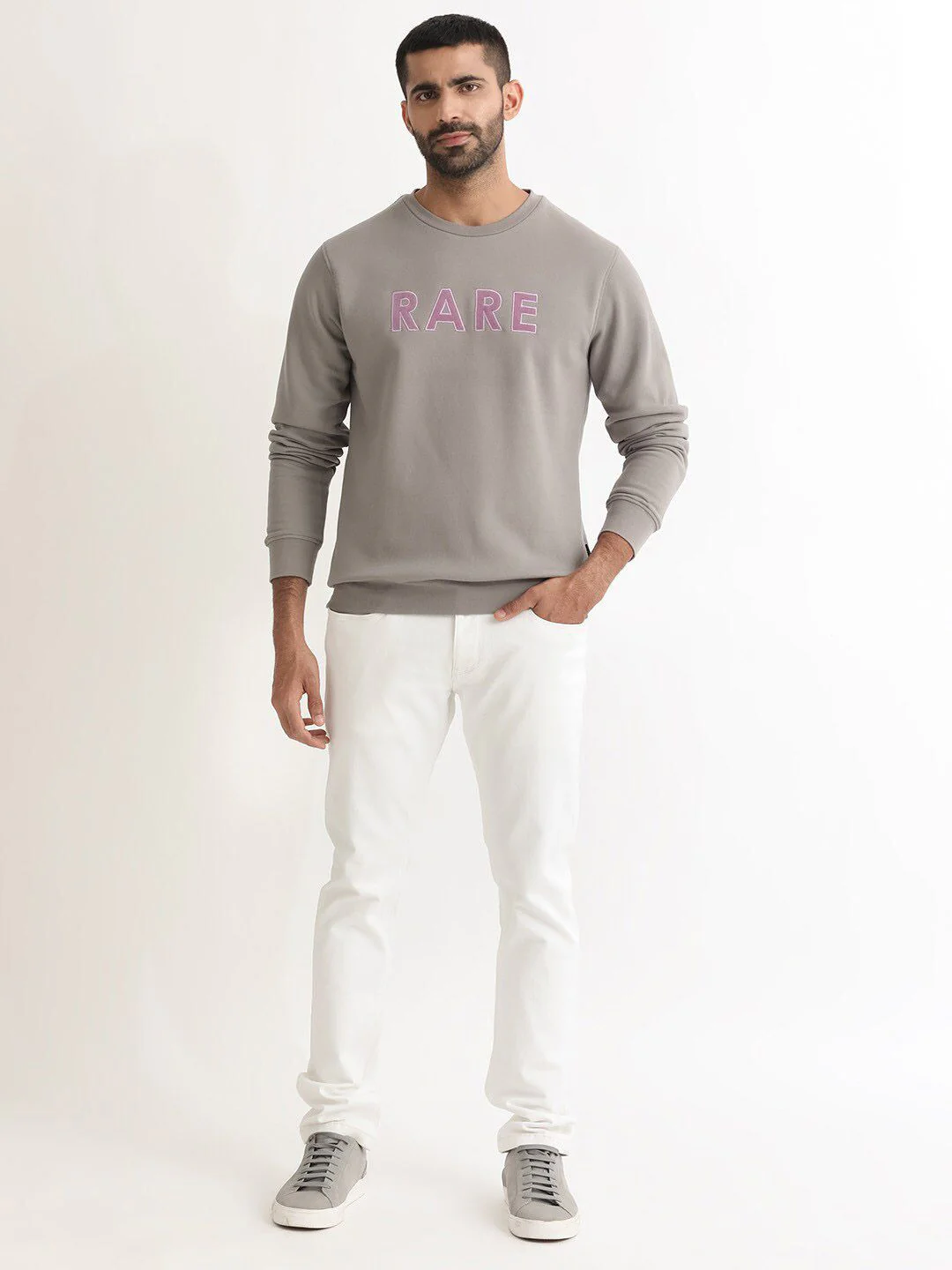 RARE RABBIT Men Robbs Logo Print Round Neck Sweatshirt - Image 6