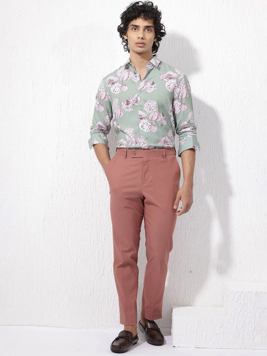 RARE RABBIT Men Sakura Slim Fit Floral Opaque Printed Shirt - Image 6