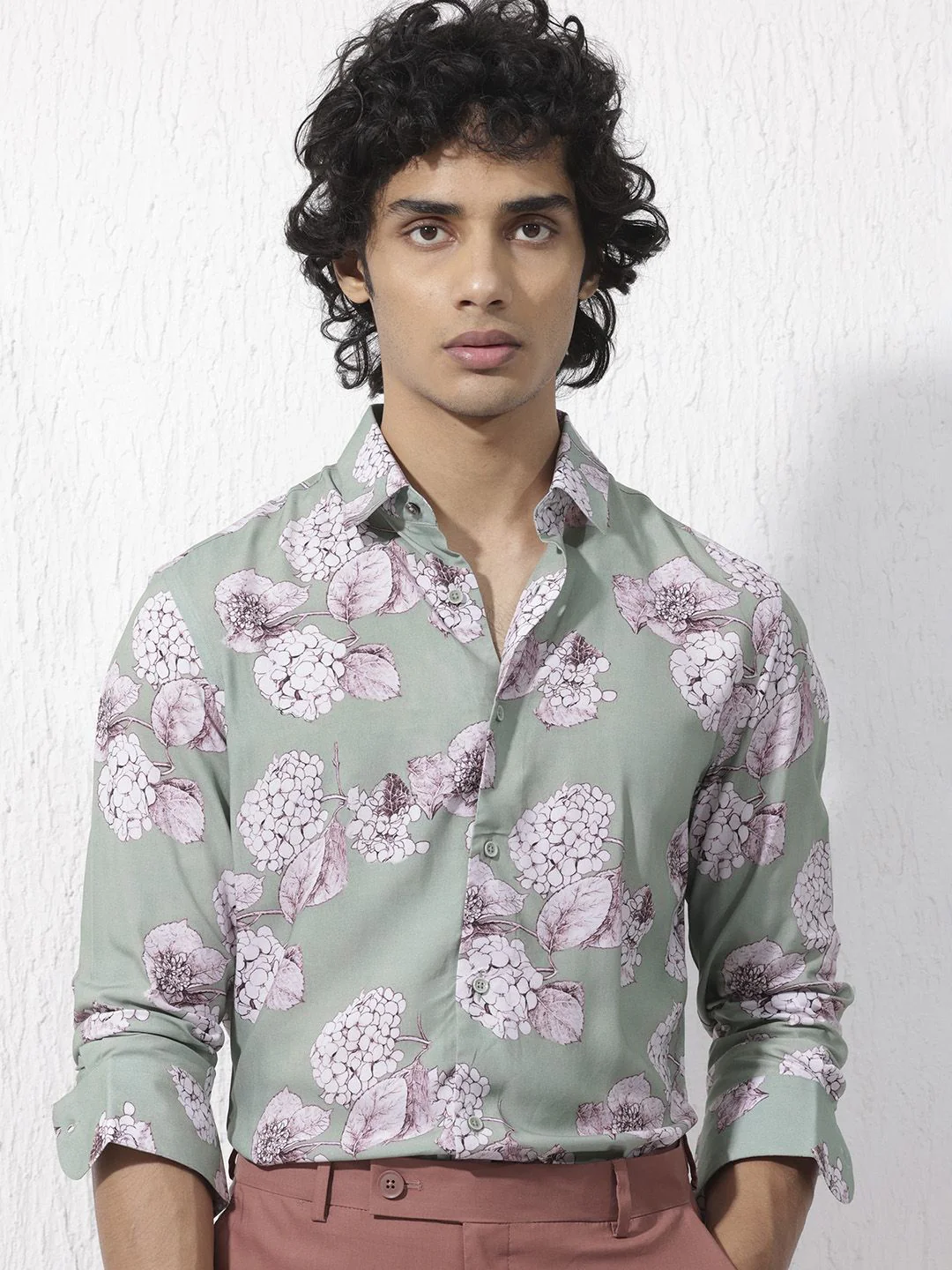 RARE RABBIT Men Sakura Slim Fit Floral Opaque Printed Shirt - Image 7
