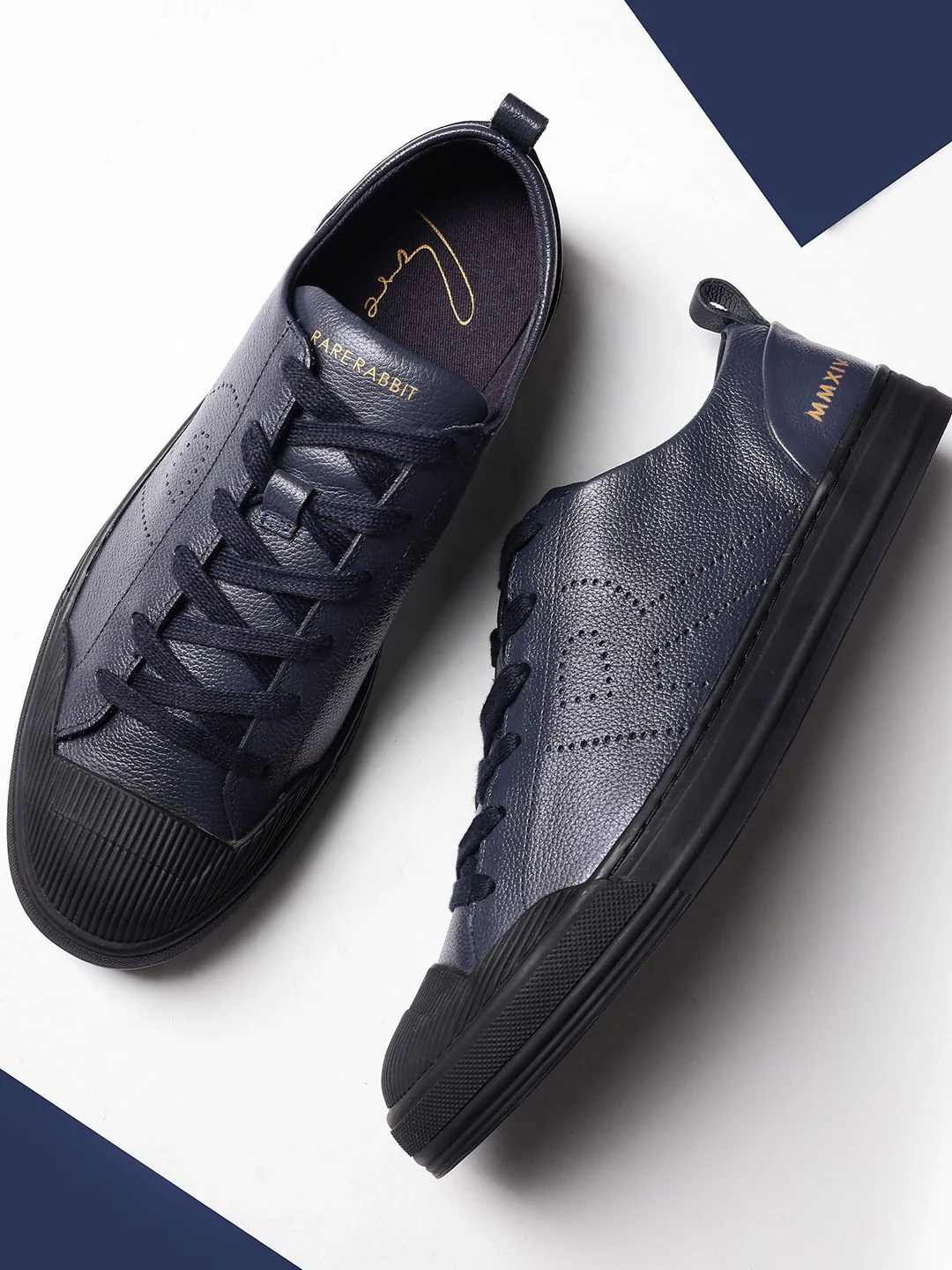RARE RABBIT Men Sauron Pro Colourblocked Leather Sneakers