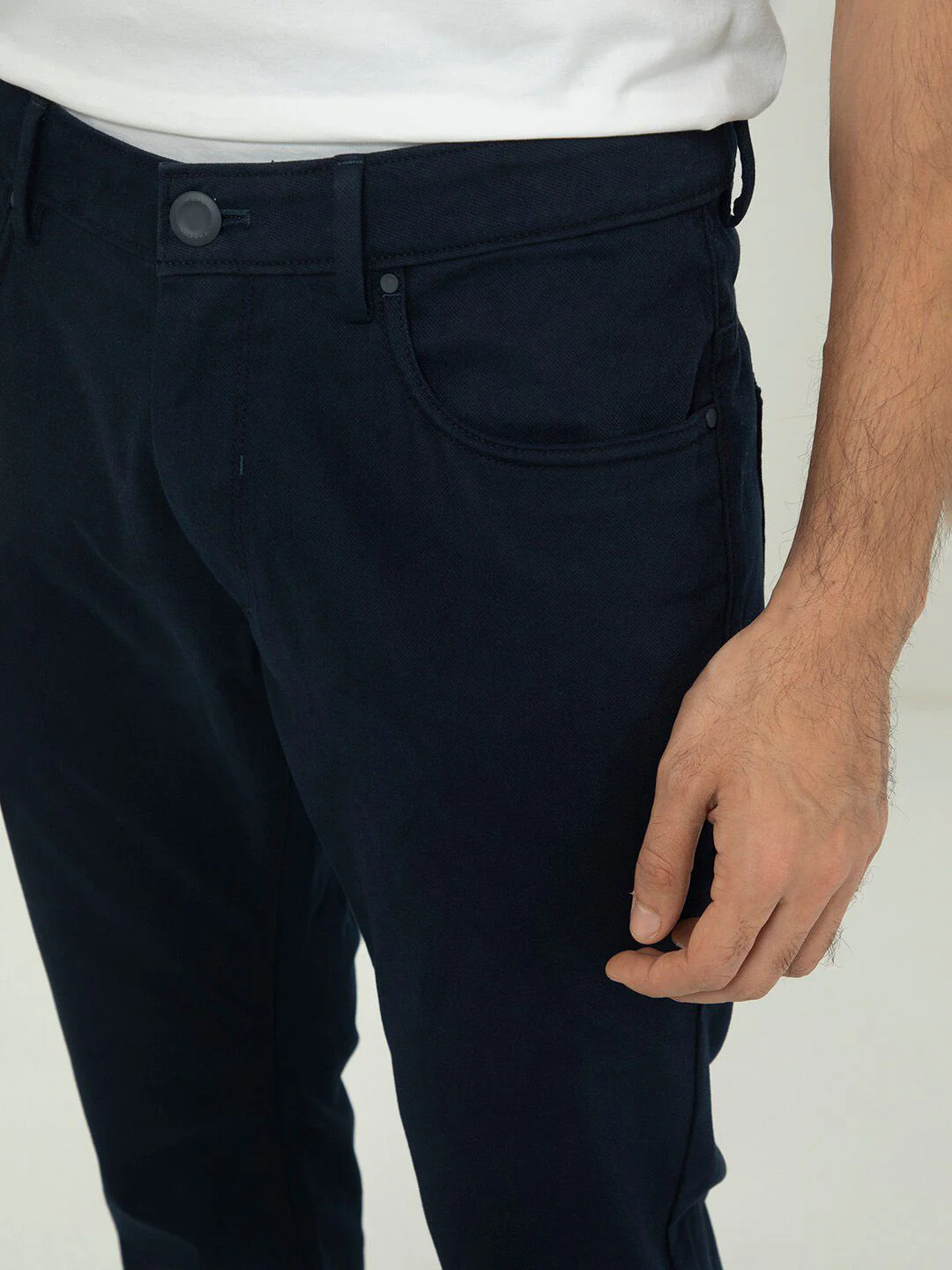 RARE RABBIT Men Slim Fit Mid-Rise Cotton Trousers - Image 7