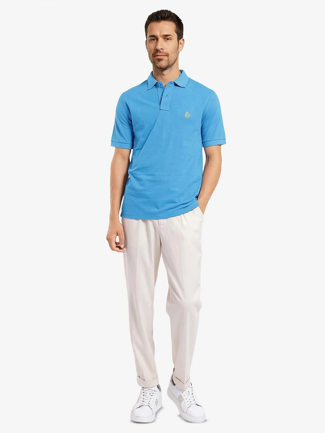 RARE RABBIT Men Solid Polo Collar Cotton T-shirt - Image 6