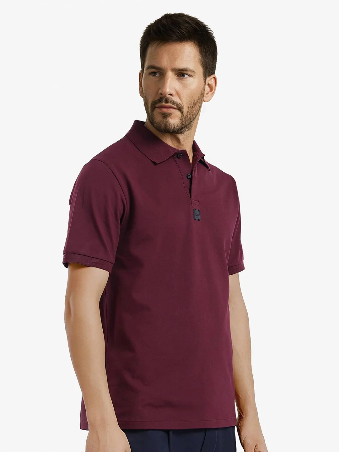 RARE RABBIT Men Solid Polo Collar Cotton T-shirt - Image 3