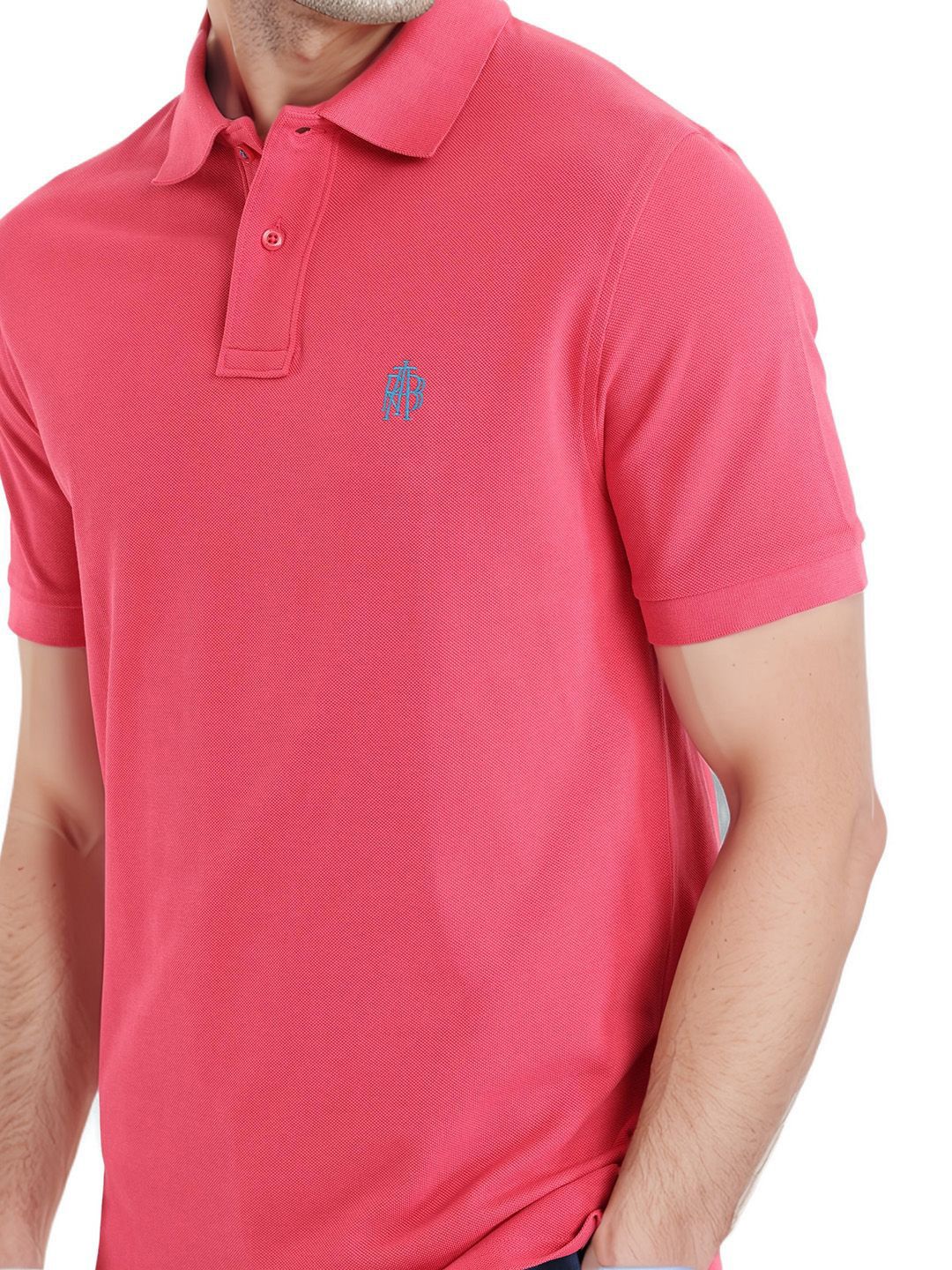 RARE RABBIT Men Solid Polo Collar Cotton T-shirt - Image 2