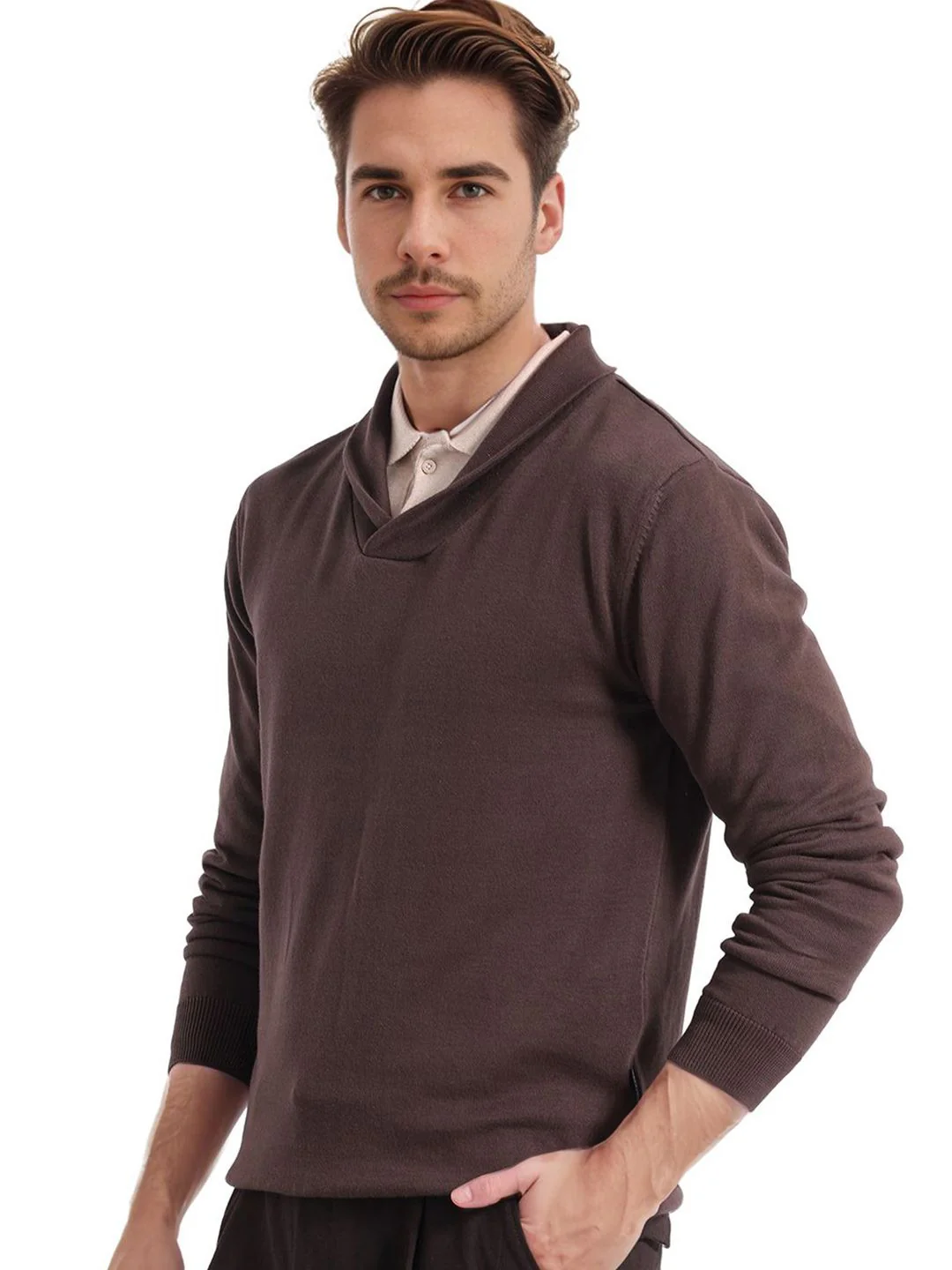 RARE RABBIT Men Solid Pullover Cotton Sweater - Image 5