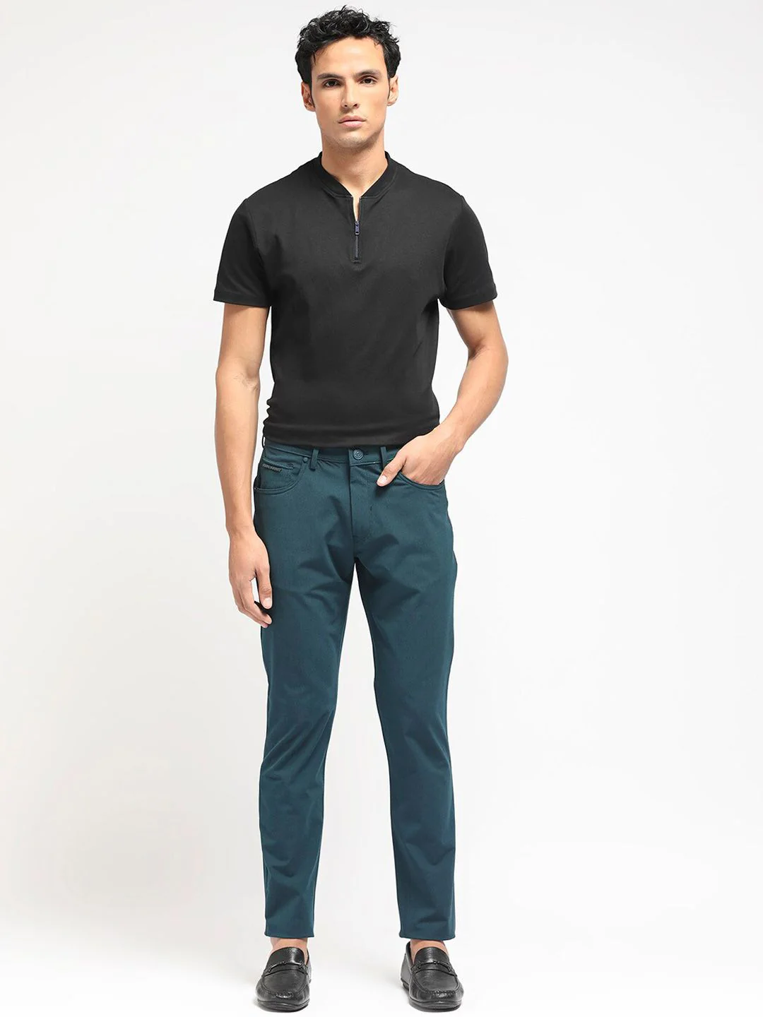 RARE RABBIT Men Spark Regular Fit Mid Rise Cotton Trouser - Image 5