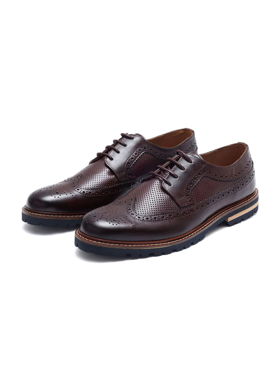 RARE RABBIT Men Textured Leather Formal Brogues - Image 2