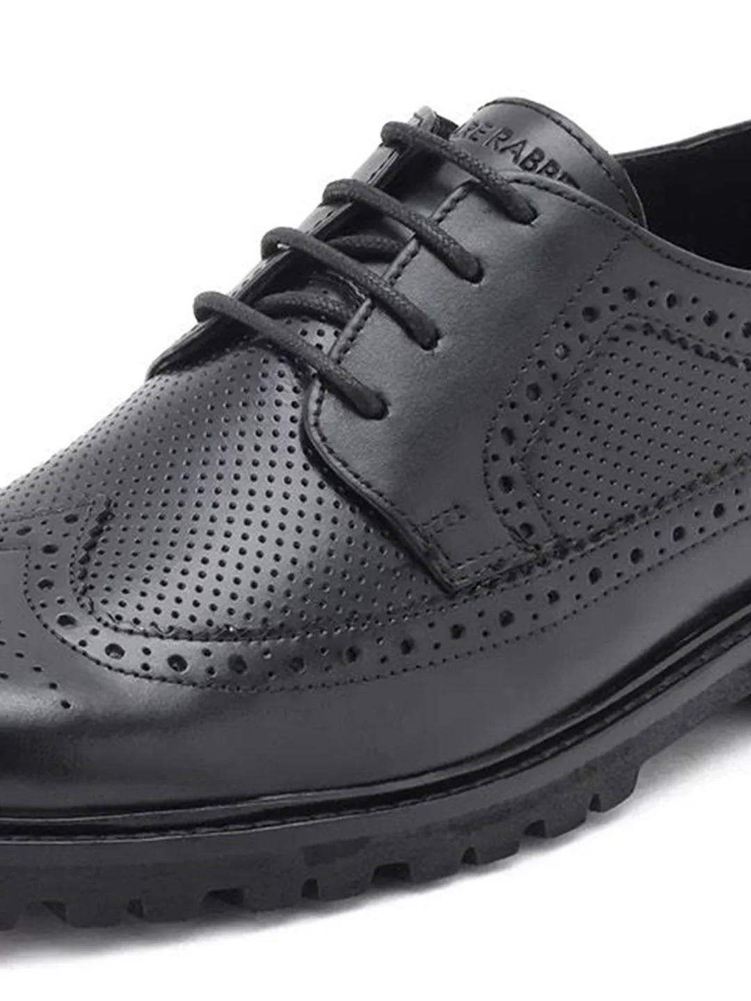 RARE RABBIT Men Textured Round Toe Leather Formal Brogues - Image 7