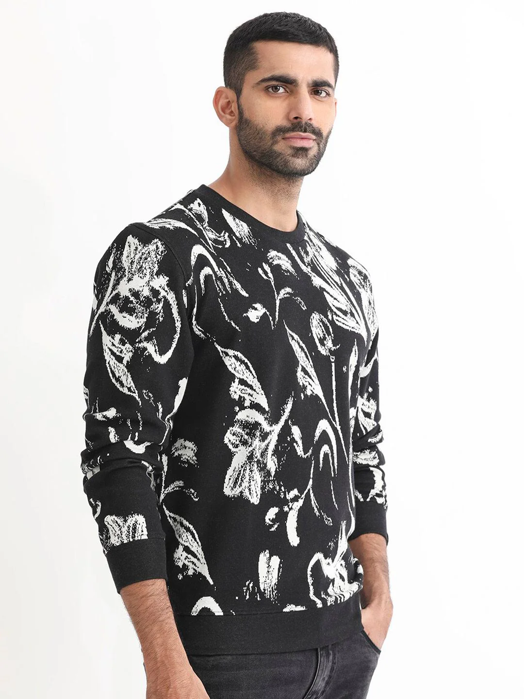 RARE RABBIT Men Thalora Floral Printed Sweatshirt - Image 3