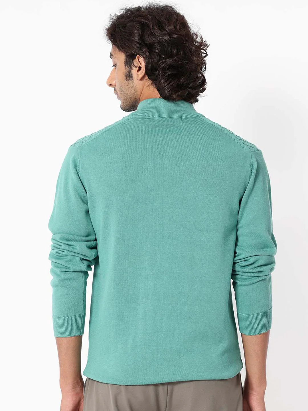 RARE RABBIT Men Troyo Regular Fit Mock Collar Sweater - Image 4