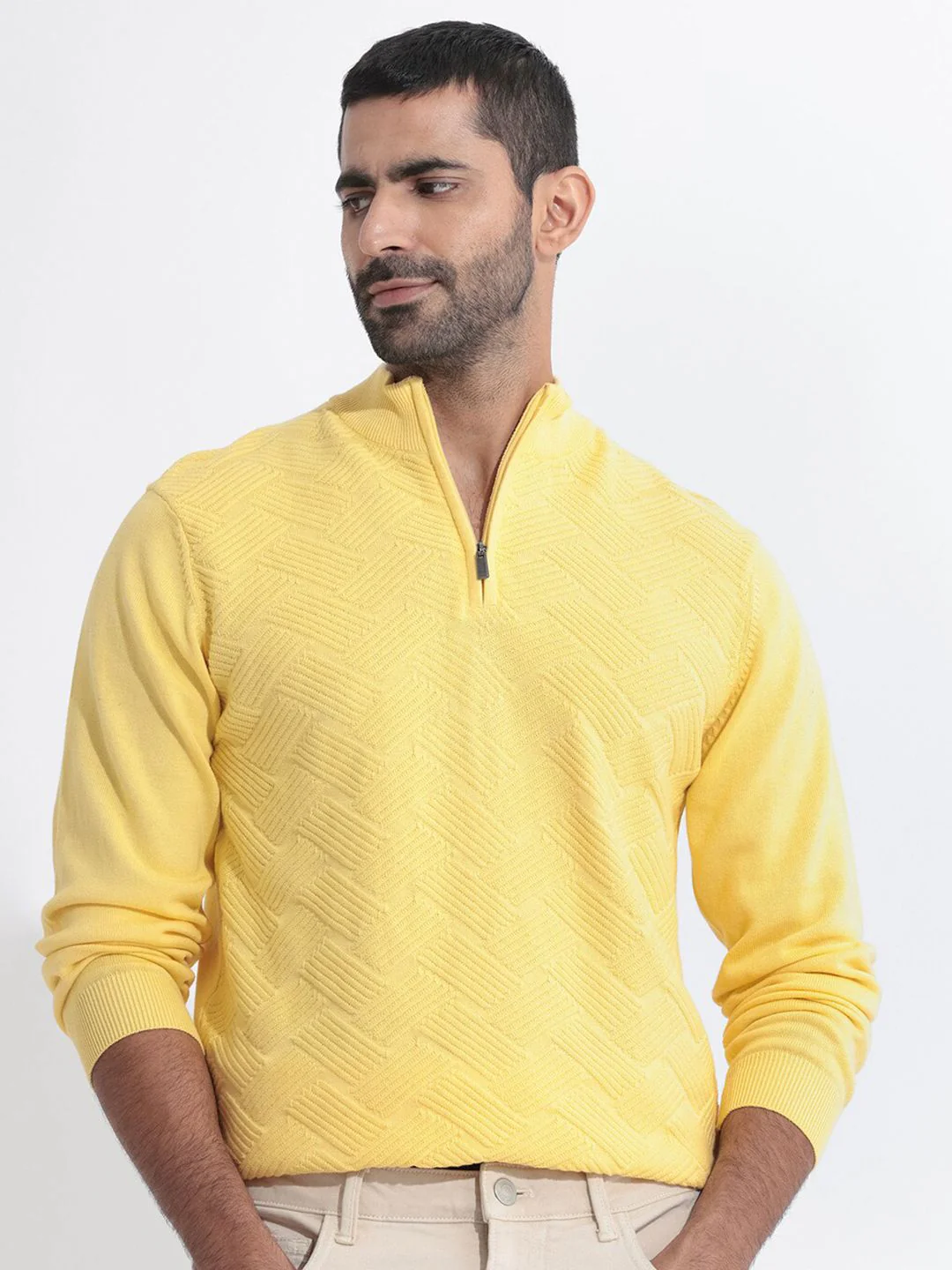 RARE RABBIT Men Troyo Solid Mock Collar Sweater - Image 3