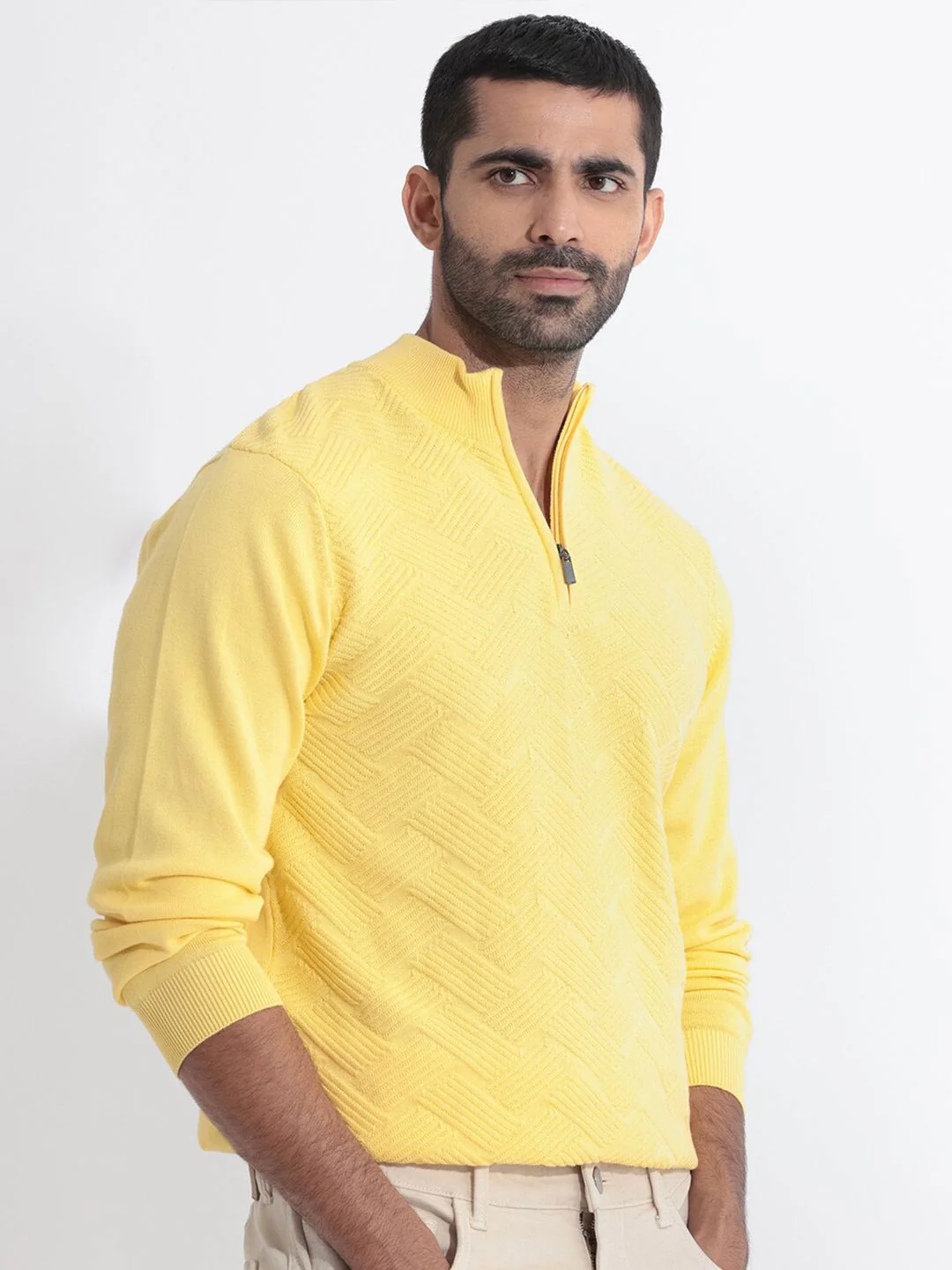 RARE RABBIT Men Troyo Solid Mock Collar Sweater - Image 5