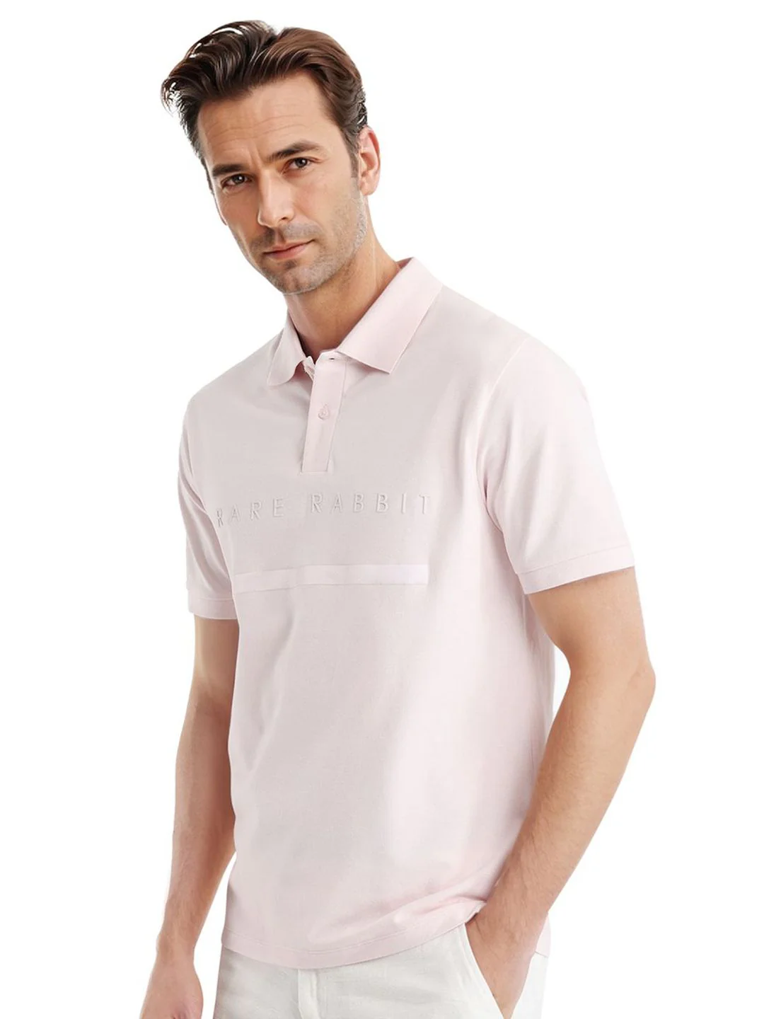 RARE RABBIT Men Typography Printed Polo Collar Cotton T-shirt - Image 5